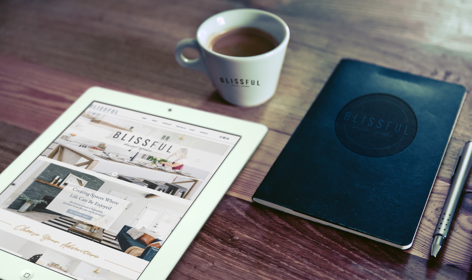 Blissful-Supplies Blissful Design Studio Logo and Website by Speak Social - minimal, modern, chic interior design website. Showit website designs