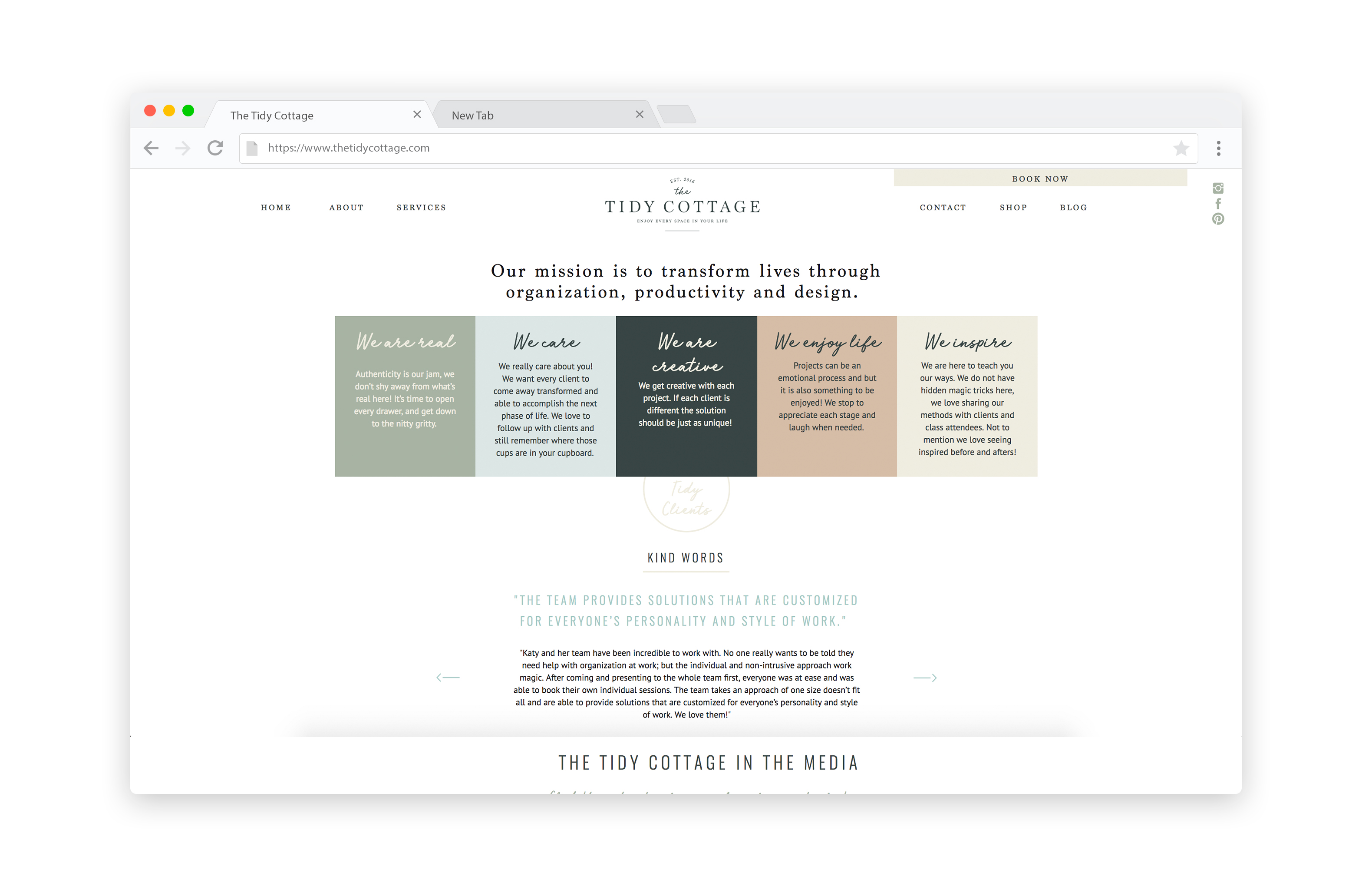 Preview-7 Cozy, chic website design for home organizing company