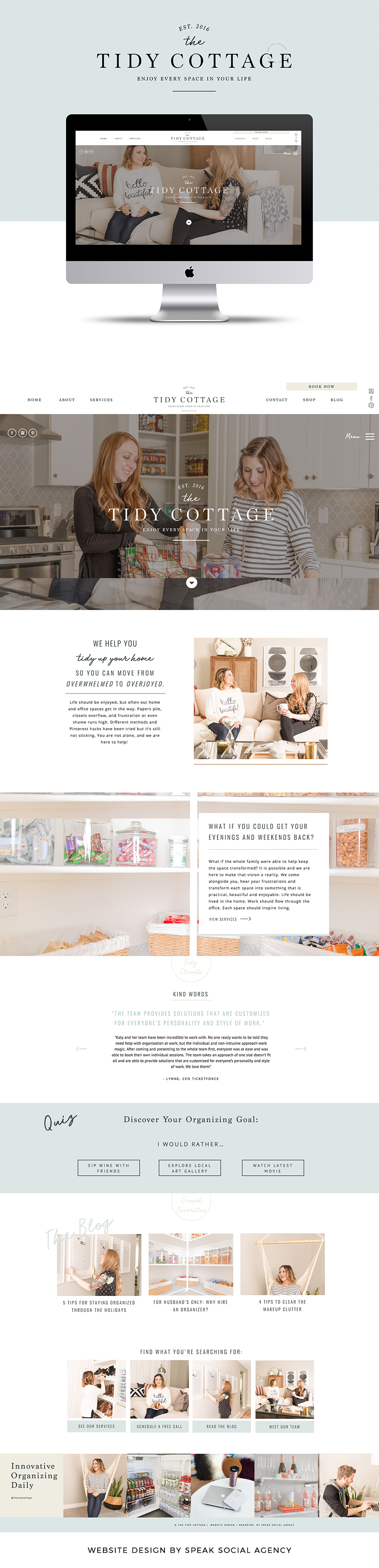 Website-Pinterest Cozy, chic website design for home organizing company