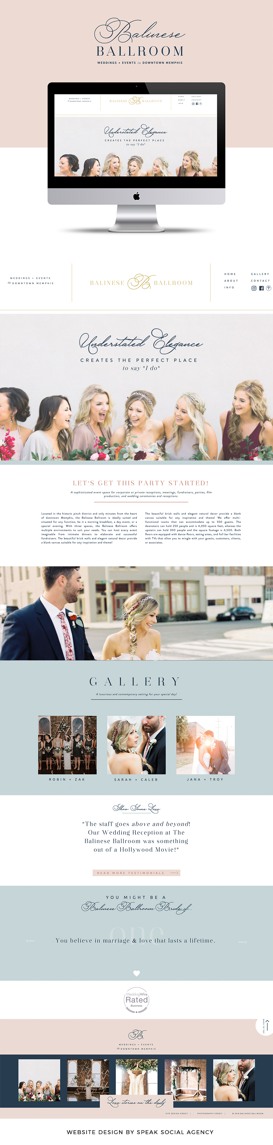 Website-Pinterest Urban, sophisticated, contemporary wedding venue branding and website on Showit!