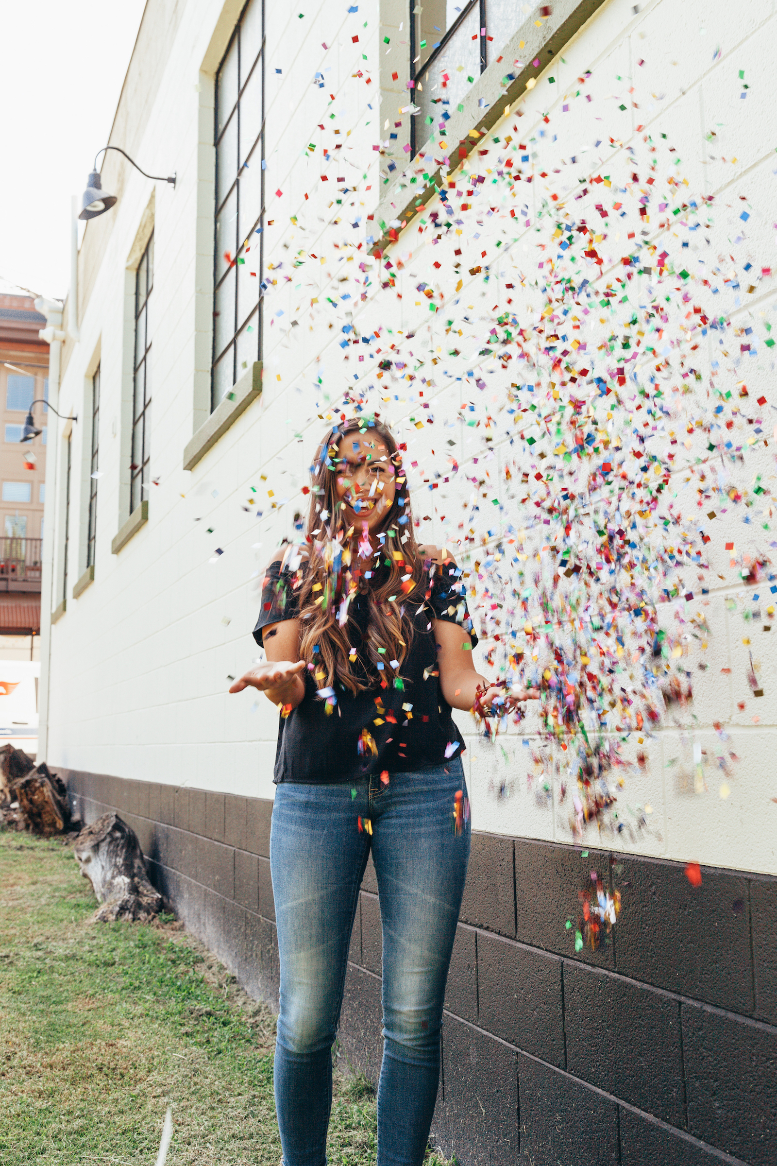Elizabeth McCravy Showit Brand and Website Designer -Celebrate5 Throwing Confetti Photo Shoot