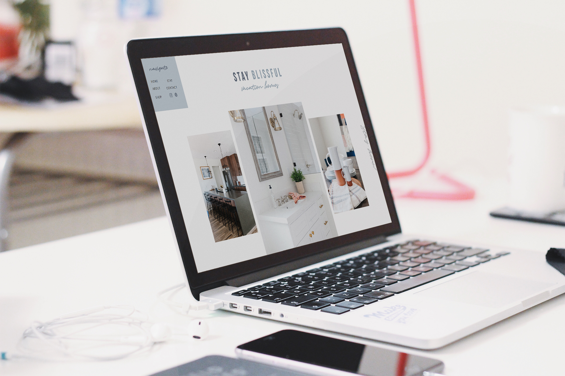 Elizabeth McCravy Showit Website Template Shop - Stay Blissful Vacation Homes - Templates for inteior designers - 6 Showit Website Templates for interior designers by Elizabeth McCravy