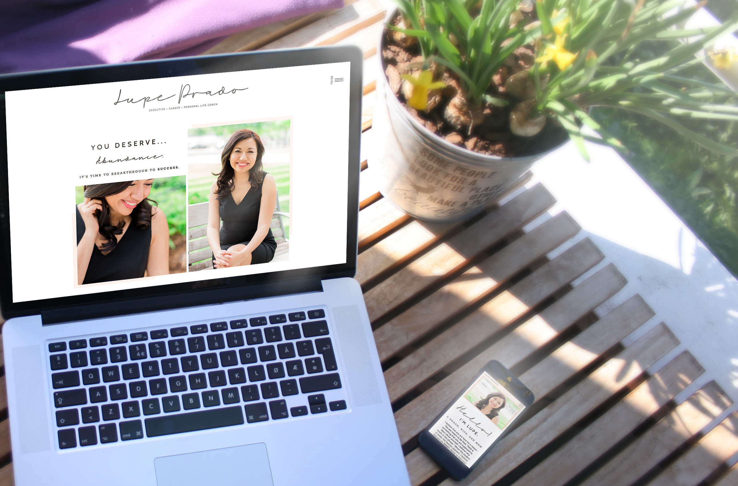 Showit Website Template for Life Coaches - Lupe Prado - EM Shop - Reese Template Lupe Prado's Showit5 website template!