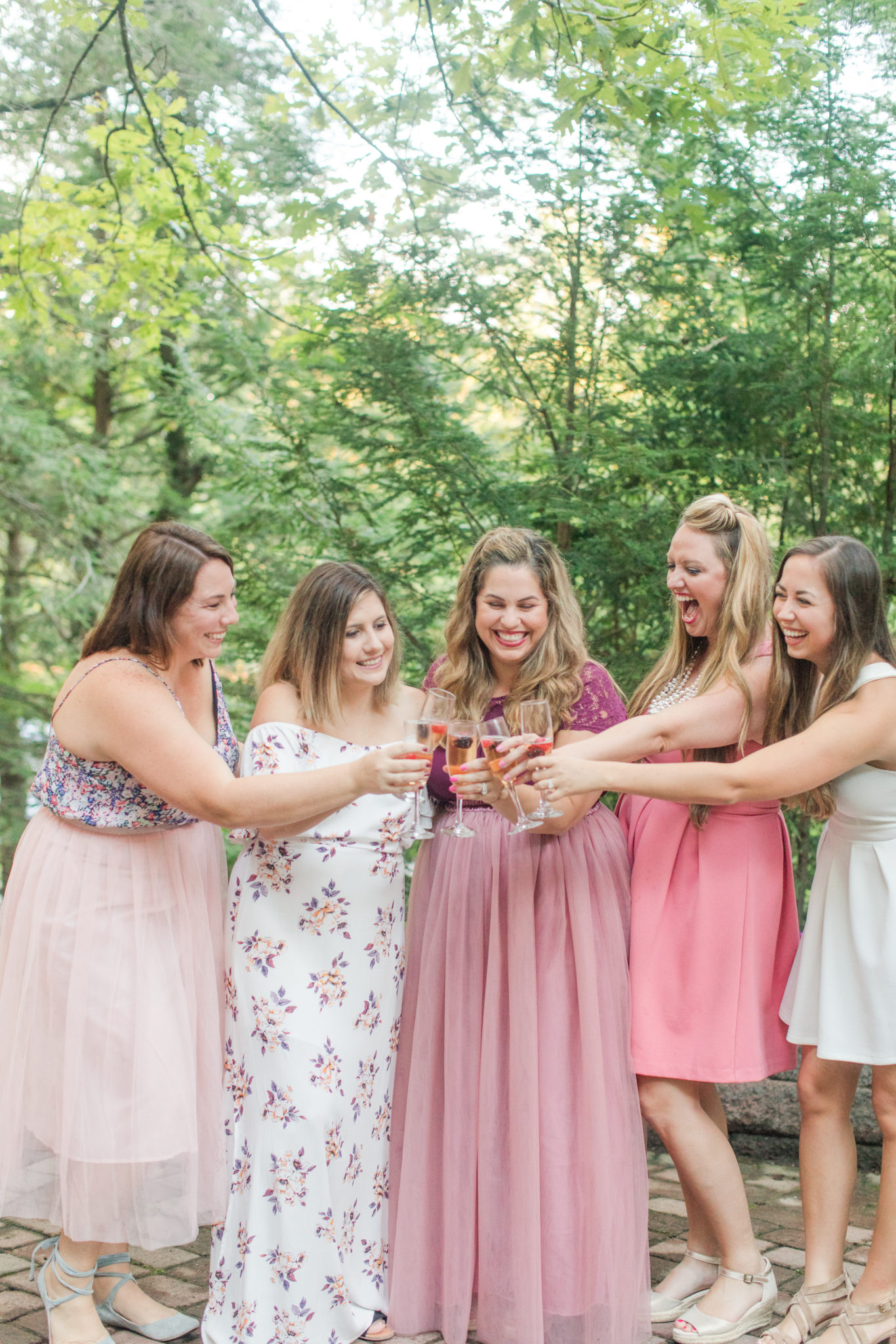 Inspired Retreat - Group Photo with Elizabeth McCravy, Amber Housley, Katy Krupnik, Brittany Krupnik, and Maghon Taylor. Blog post on how to find first clients in your business.