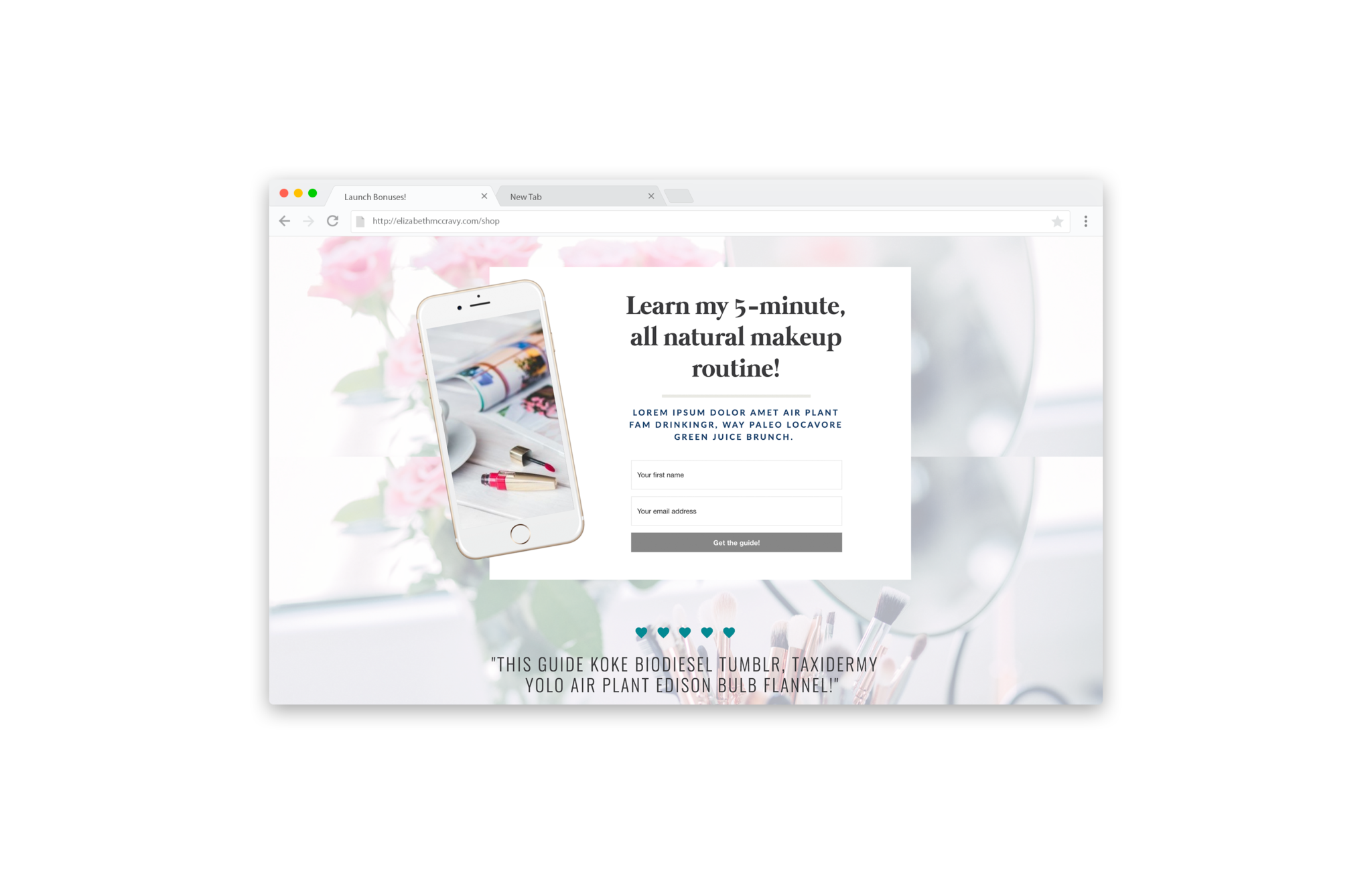 Landing Page Templates, Lead Page Templates for Showit5 - Gorgeous Opt-in pages for Showit - ConvertKit, FloDesk, MailChimp, MailerLite