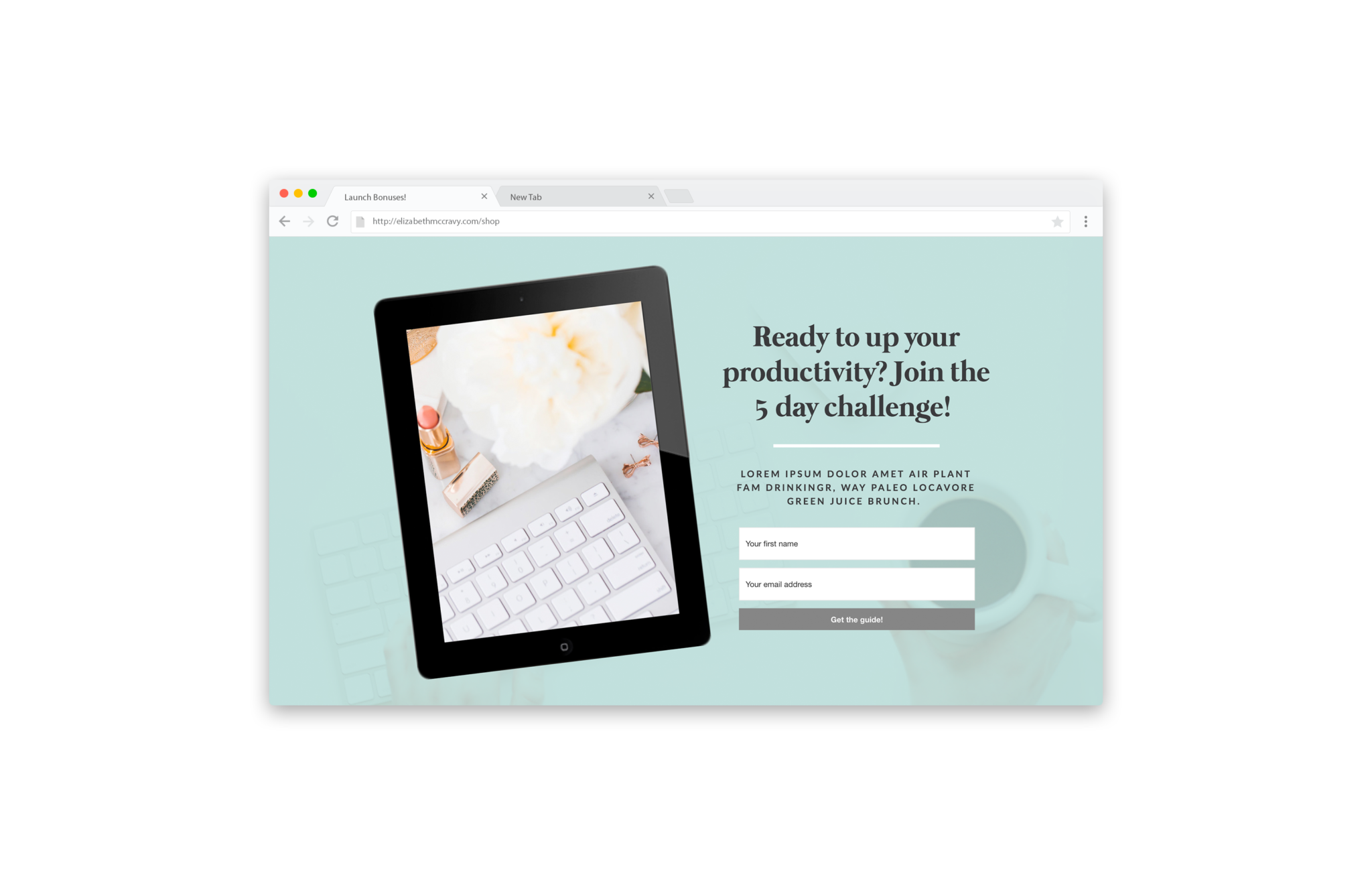 Landing Page Templates, Lead Page Templates for Showit5 - Gorgeous Opt-in pages for Showit - ConvertKit, FloDesk, MailChimp, MailerLite