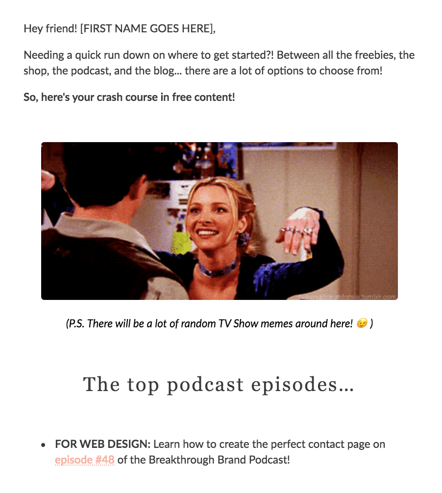 4 major must-haves for email welcome sequence on the Breakthrough Brand Podcast.