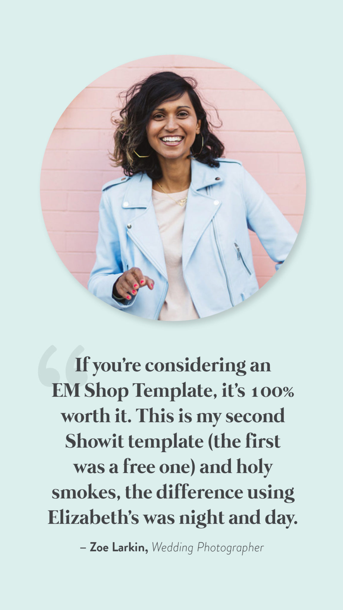 Check out these bold Showit templates for photographers. See Zoe Larkin's template live!