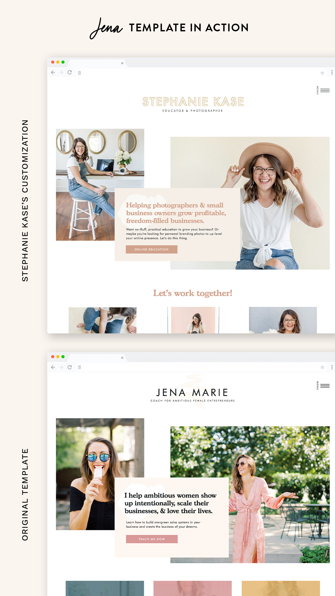 Showit-Templates-For-Photographers-Pinterest 02 See the Jena website template from EM Shop in action with Stephanie Kase's new website!