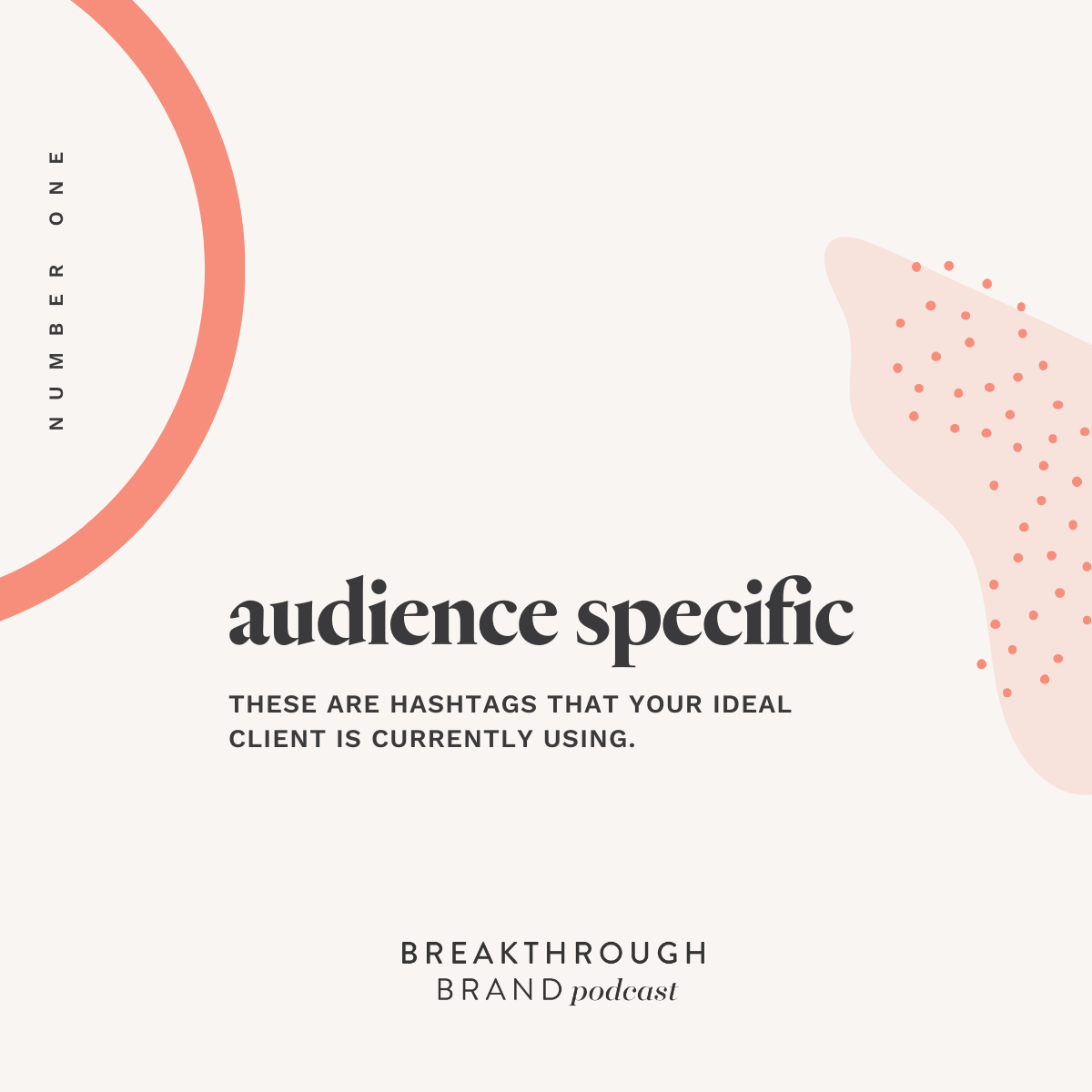 Tiffany Cheung tells about rotating hashtags using audience specific, niche, and content on the Breakthrough Brand Podcast.