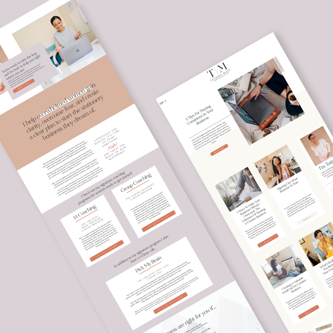 Check out Tatiana Muse's new website template customization with EM Shop template!