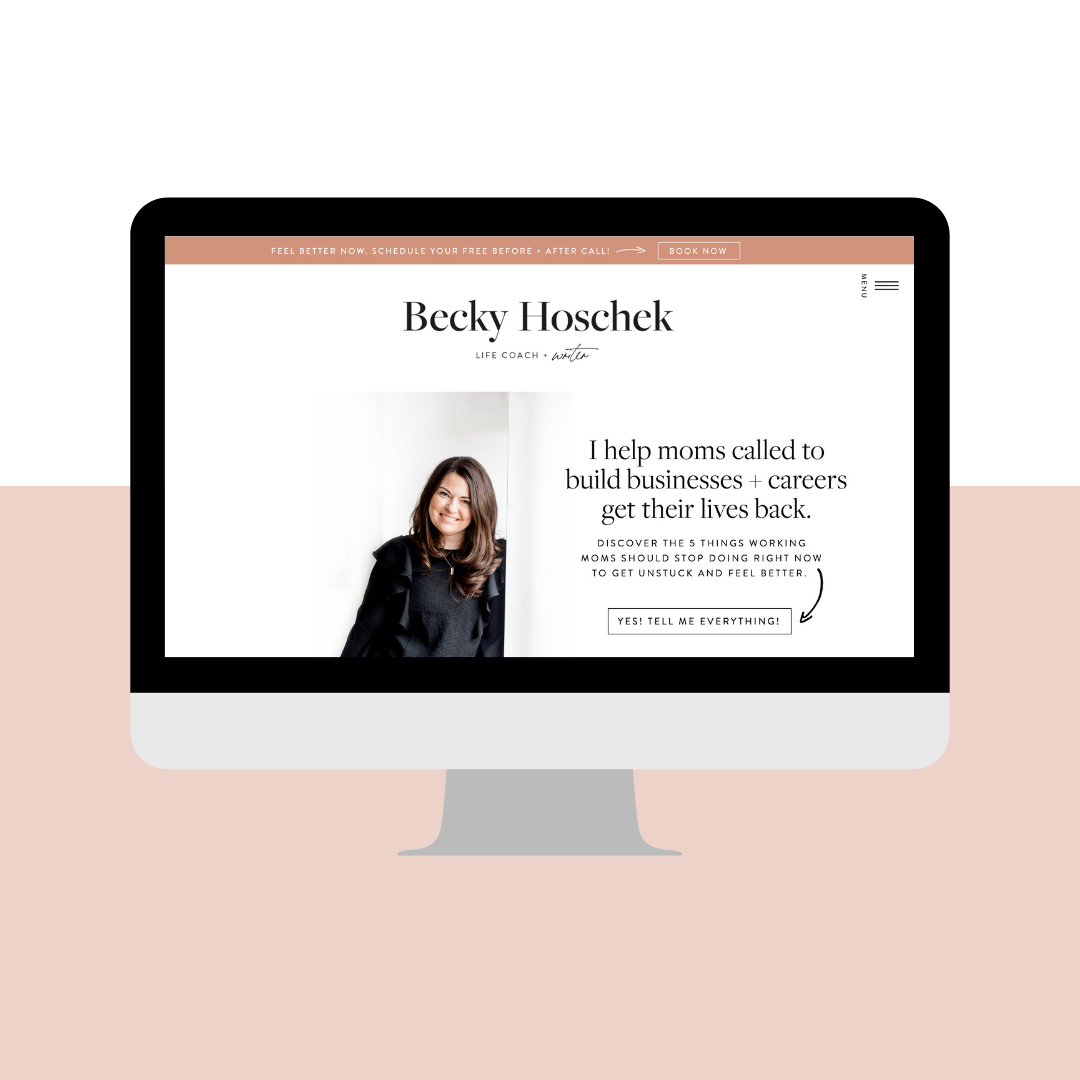 See Becky's life coach web design template from Elizabeth McCravy.