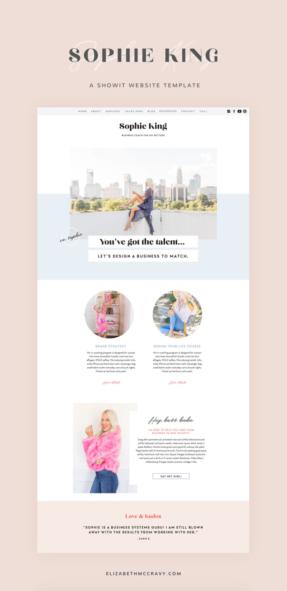 Check out this Showit template for life coaches from EM Shop.