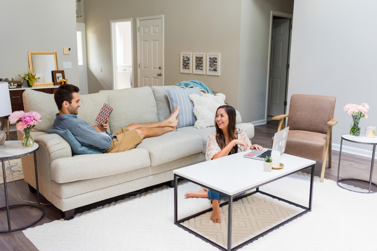 husband and wife talk about their real estate properties