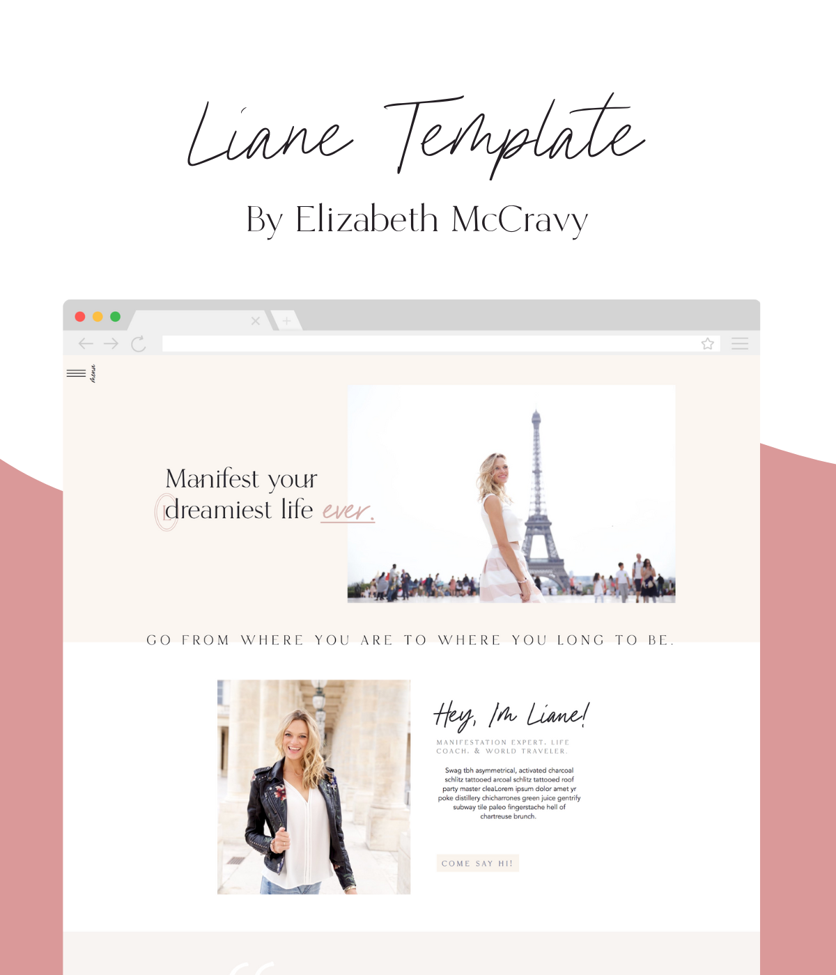 minimalist Showit website template for coaches