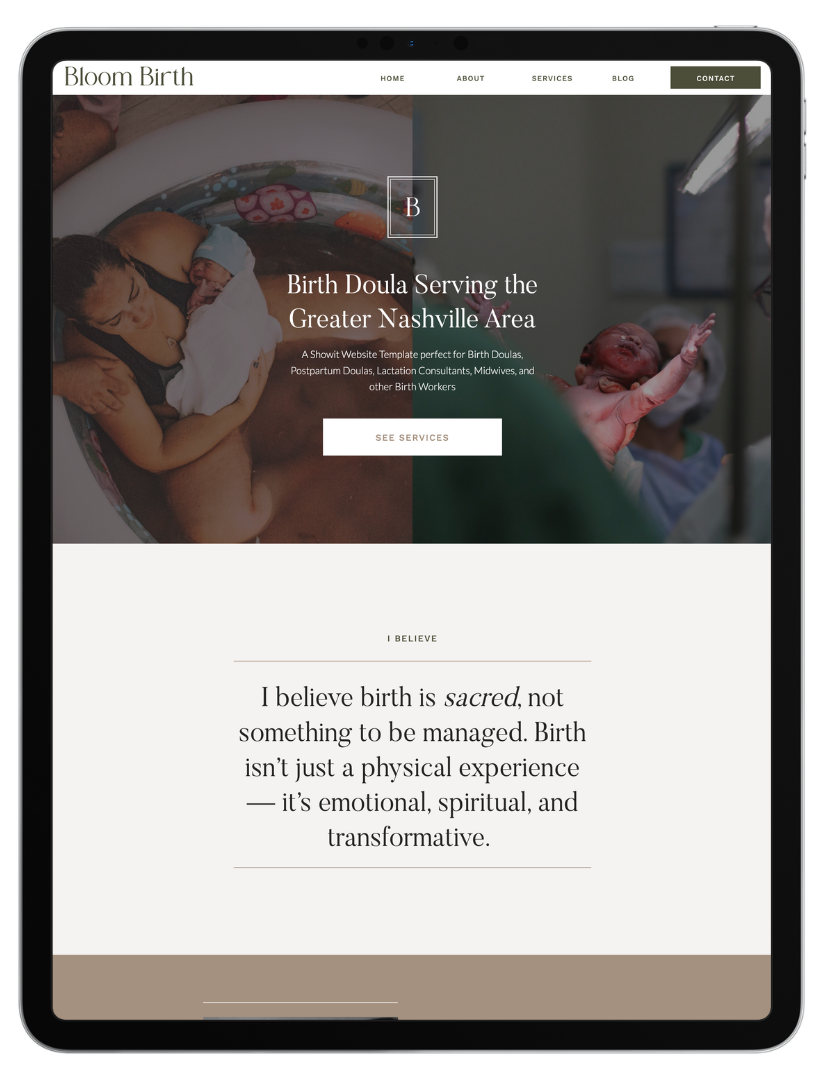 Birth Doula Template- iPad Birth Doula Template- iPad